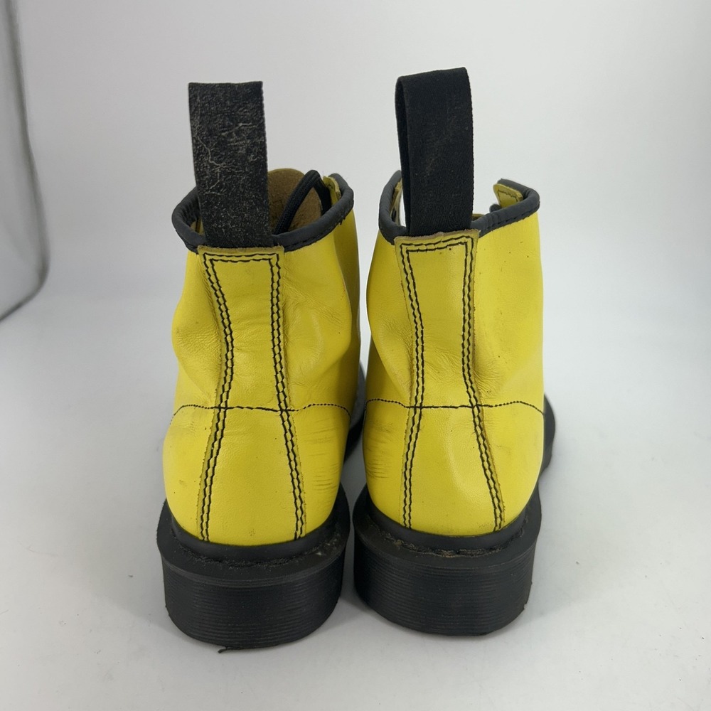 Dr.‎ Martens 101 Boots Womens Size 5 Yellow Smooth Leather Ankle Combat Lace Up - Picture 6 of 16